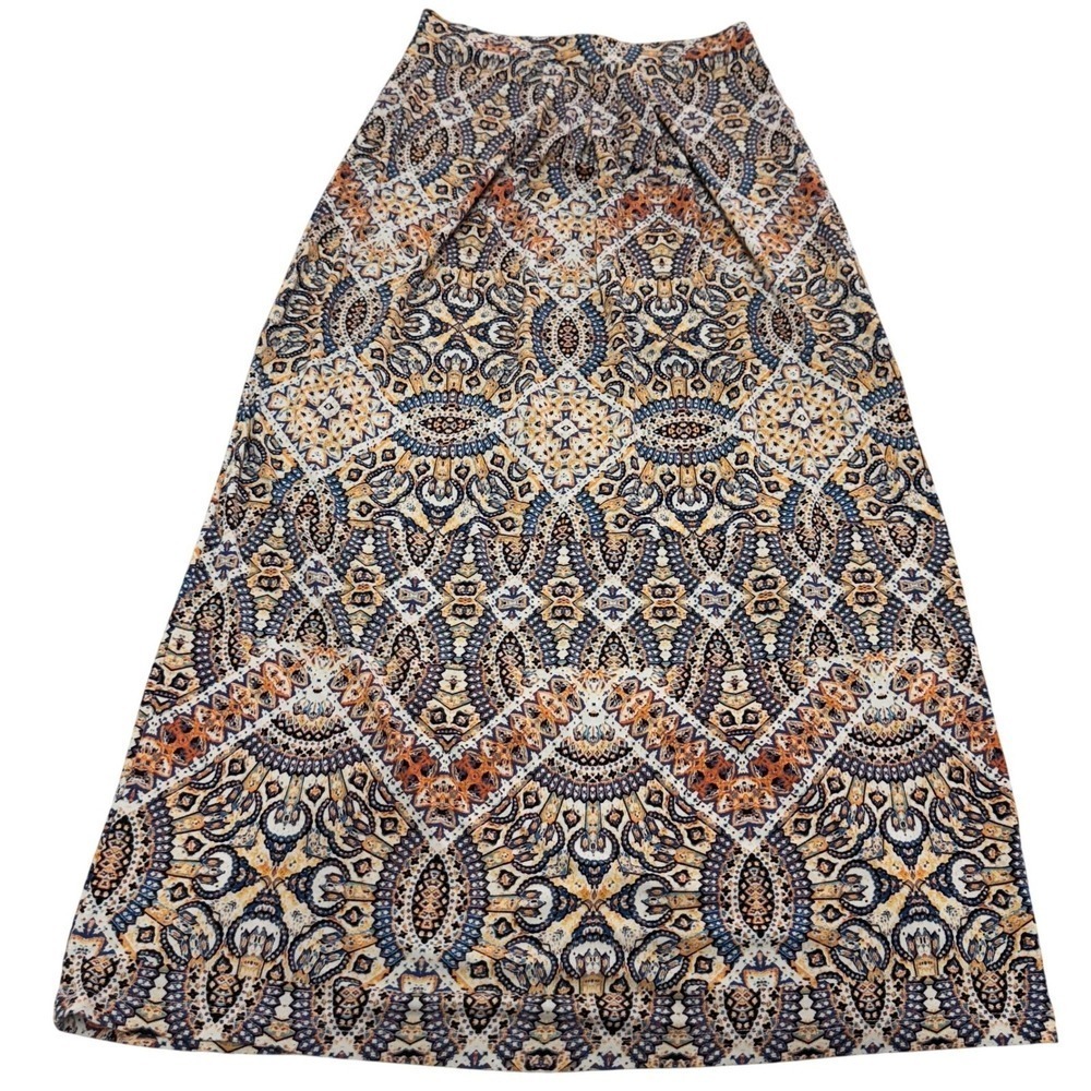 Cynthia Rowley Skirt Women Small Multicolor Maxi‎ Boho Paisley Geometric Stretch - Picture 2 of 7